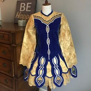 Blue and Gold Irish Dance Solo Dress